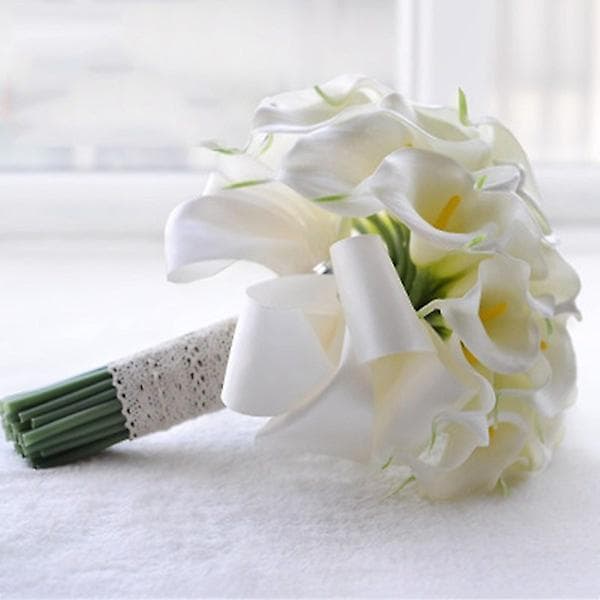 20 stk. Kunstige Calla Silke Blomster Simulation Buket 12,6\" Til Hjem Køkken Og Bryllupper White