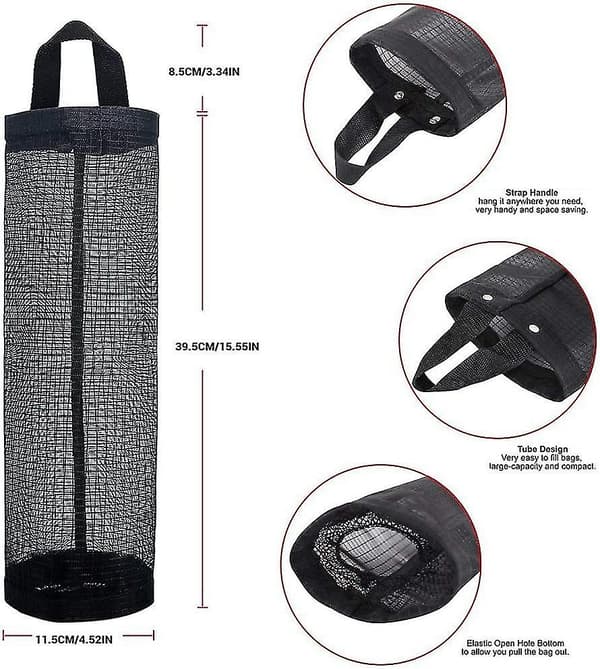 2 stk. Plastikposeholder Dispenser Hængende Foldbar Netposeaffaldsposeaffaldsposeholder Organizer