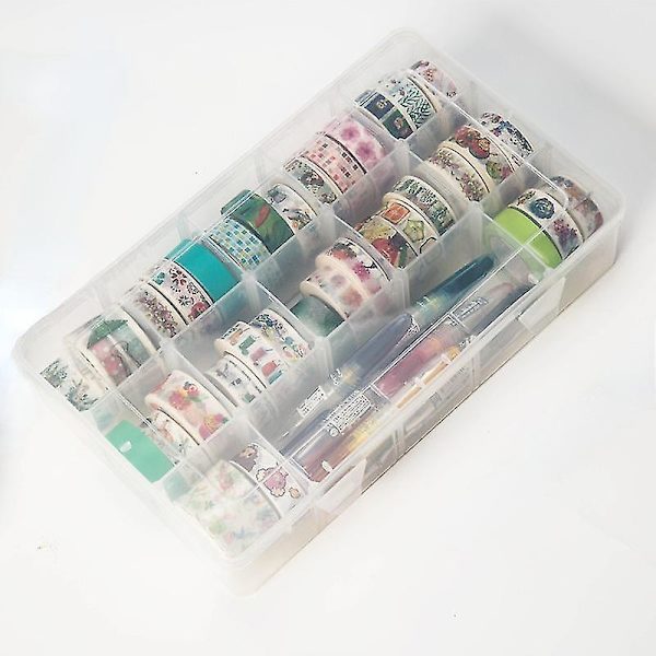 15 roms klar håndverksarrangør oppbevaringsboks for Washi Tape kunstutstyr og klistremerkepapir