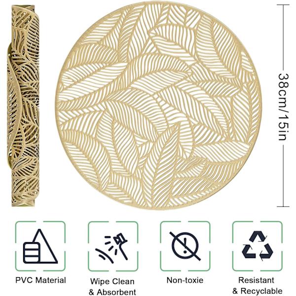 Pyöreät ontto aluslautaset, 4 kpl PVC-aluslautasia, liukumattomat