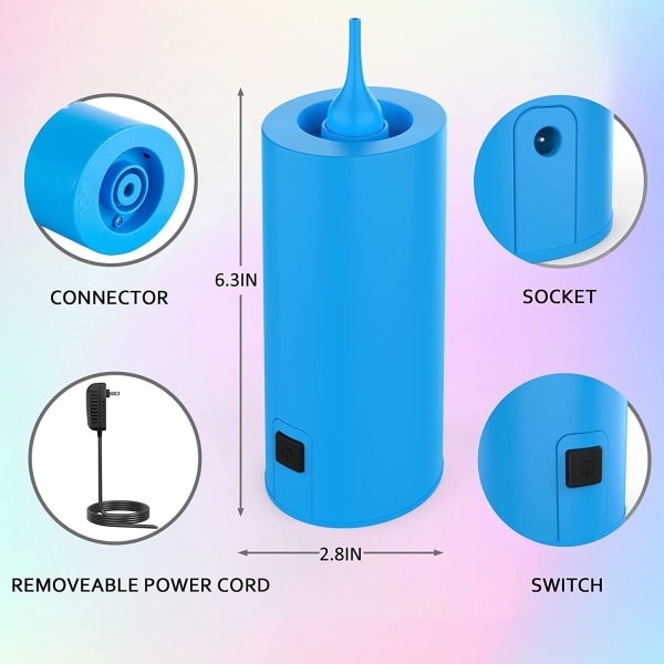 Elektrisk ballongpumpe, bærbar lang ballongpumpe, husholdning elektrisk pumpe, luft pumpe, europeisk standard