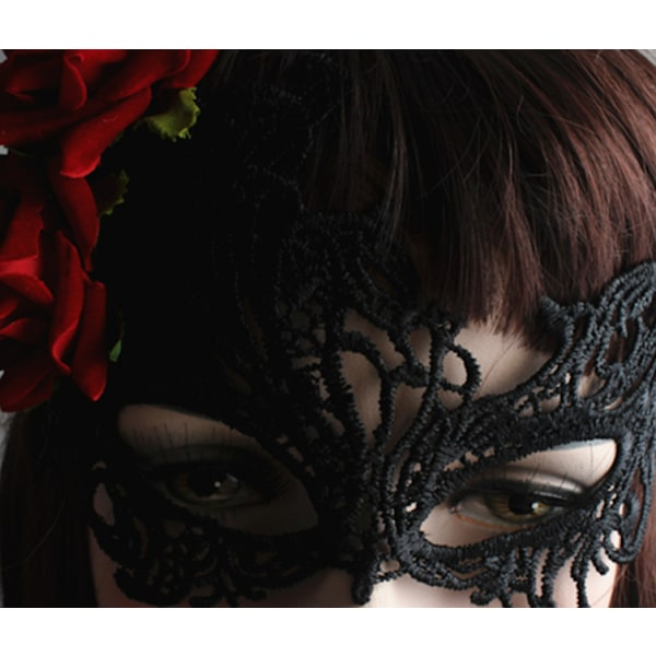 2 stycken rosammetsglasögon, klassisk festmask, halv mask, röd + rosa