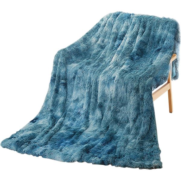 Elegant romantisk bekväm filt regnbågsfärg hög kvalitet fluffig