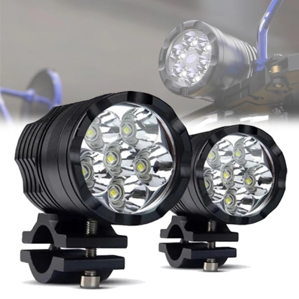 2 stk LED-spotlights for elektriske kjøretøy og motorsykler 60 W frontlykter 6 LED kraftige eksterne spotlights frontlykter