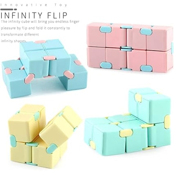 Infinity Cube Pakke, Dekompressionskube Legetøj, Infinity Cube Fidget Legetøj, Dekompressionskube, Uendelig Magisk Terning, Stressafhjælper, Underholdningslegetøj til Børn