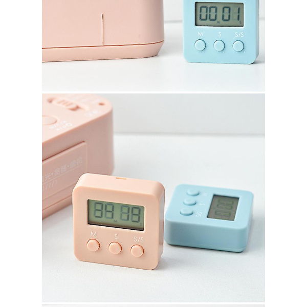 Digitalt ur, pakke med 4 mini stopure med høj alarm, nedtælling optælling til 99,59 & lcd-display kort timer til køkkener, kontorer, sport Blue