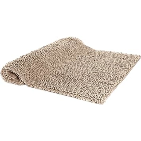 Basics Halkskyddad Shag Mikrofiber Badmatta, 30 x 30 cm, Beige