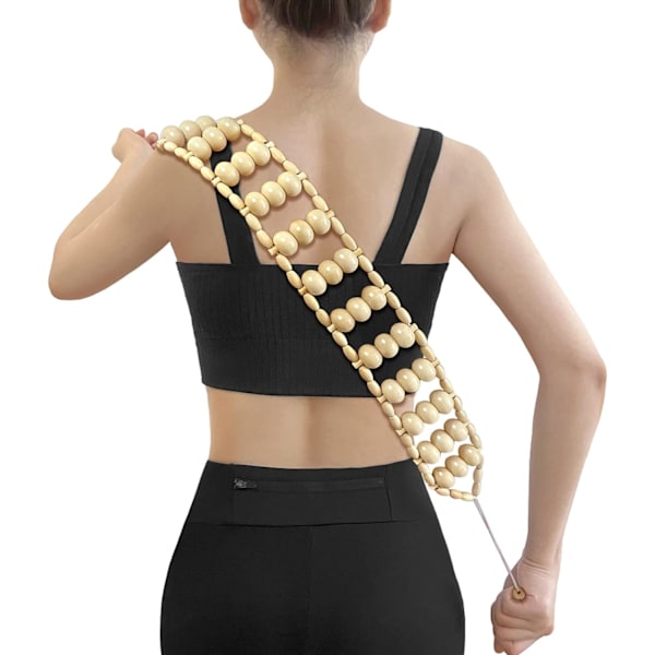 Ryg Massager Rulle Reb Ryg Nakke Skulder Ben Manuel Massage Bælte Talje Smertelindring Lymfatisk Anti Cellulitis Muskel Genopretning Træ Massage Værktøj