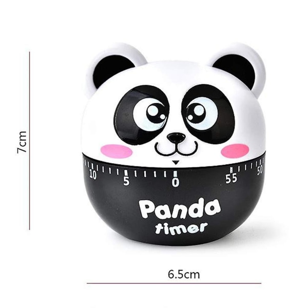 Kjøkken egg timer søt klasserom timer panda formet mekanisk kjøkken baking matlaging timer påminnelse 60 minutter Black