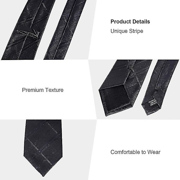 Herreslips med gaveeske - Sort slips / Blå slips