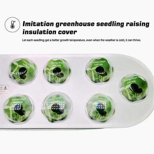 Hydroponisk Dyrkningssystem Fuld-Spektrum LED Plantelys Intelligent Grøntsagsspirekit EU Stik Sort