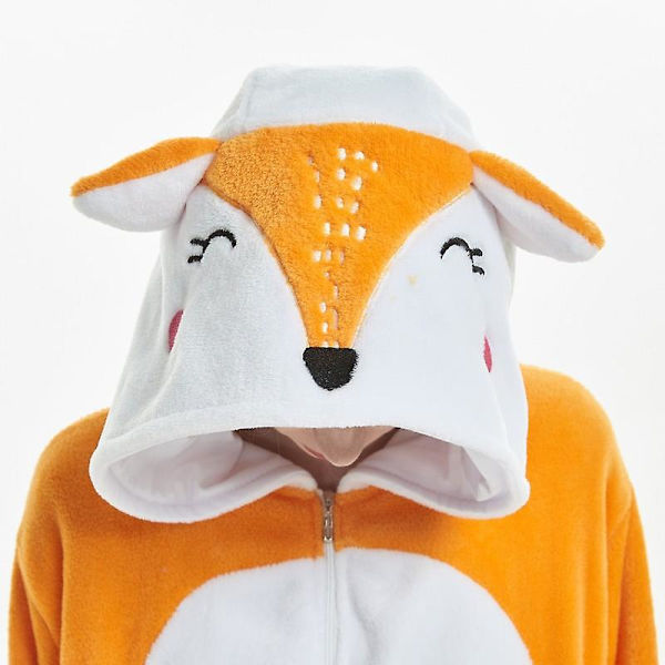 Unisex Flanell Djurpyjamas En-delad Nattkläder Hoodie Sovkläder Fest Cosplay Djur Siamesiska Pyjamas S