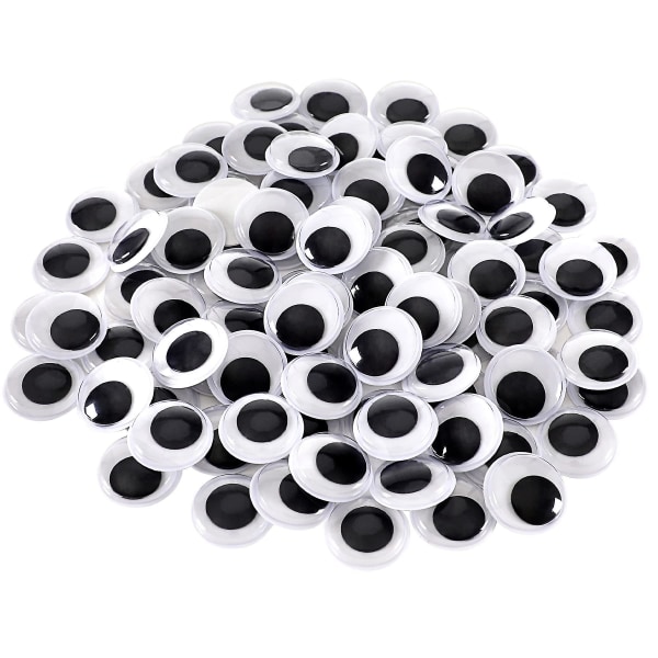 100 stk. Wiggle Eyes Selvhæftende Store Sorte Hvide Øjne Til Diy Håndværk Dekoration (20mm) 20MM