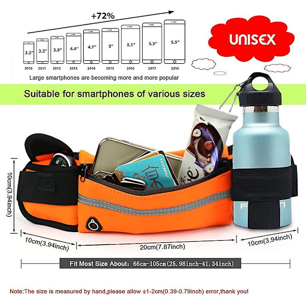 Sport Hip Bag Running Belt, Löpbälte för mobiltelefon, Löpväska, Löpning