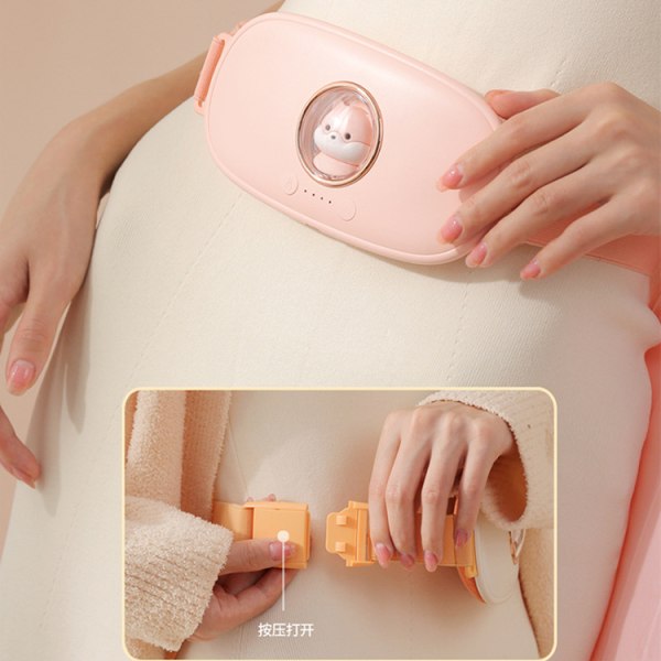 Abdominal massage heating and keeping warm uterine belt cartoon space capsule female uterine cold dysmenorrhea uterine belt aunt artifact pink