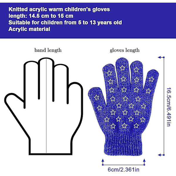 6 par magiska handskar, vinter stickade helfinger stretch handskar varma handskar