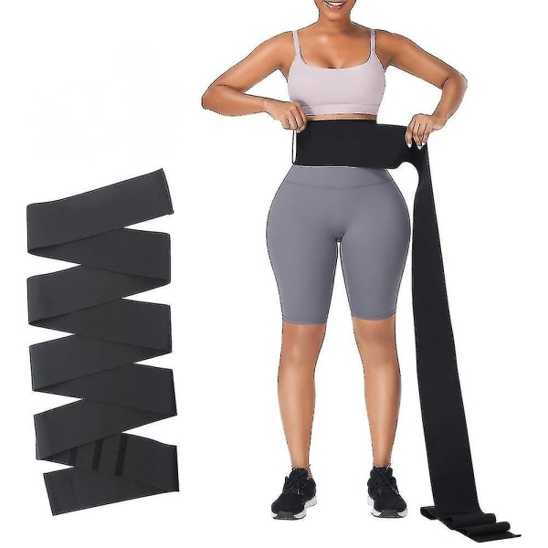 Justerbar waist trainer Kroppsskulpterande lindningskorsett, elastiskt magbälte för dam 4 meter
