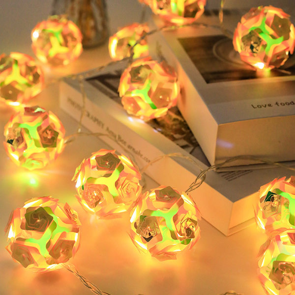 3m 20 LED Lyskæde Laserkugle Ferie Julelys Rose Værelse Dekoration Lys Orange