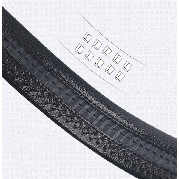Automatisk herre bælte, 36 mm læder herre bælte til dressy og casual tøj, mikrojusterbar og klippelig design længde 120cm