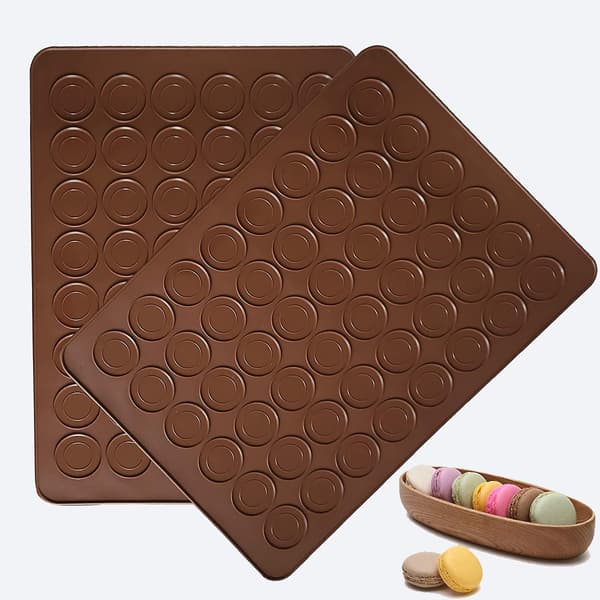 Silikone bagemåtter, Non-stick Macaron bagemåtter, Bpa Free Macaron bageplade, Macaron - Pakke med 2