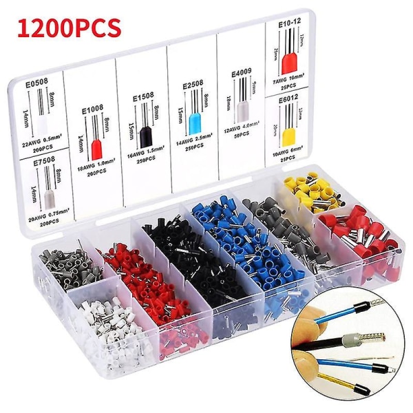 Crimp Ring Tip Isoleret Terminalblok Elektrisk Ledningsforbindelse Pin Rør Terminal Ejector Kit Til Ledninger