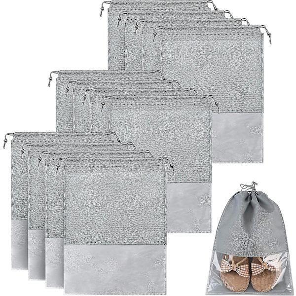 12 stk. Rejsetaske til sko i non-woven stof Gray