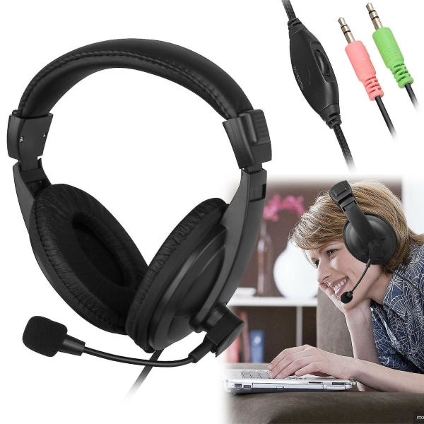 Trådbundna handsfree hörlurar Hörlurar Headset med mikrofon för PC Dator Notebook