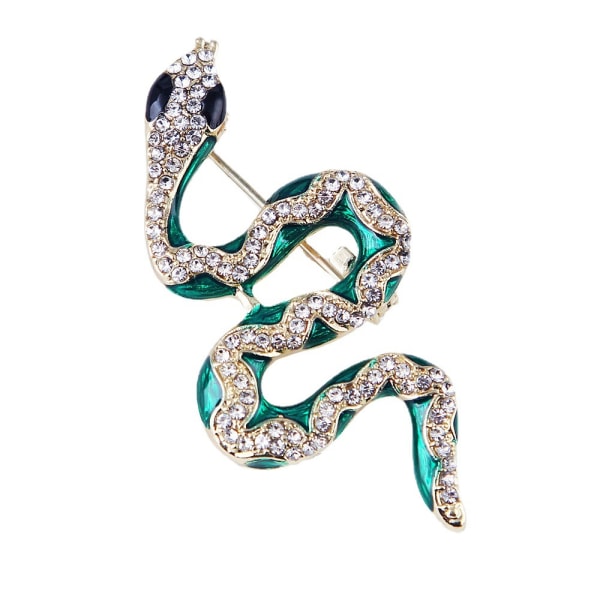 Damer Grønn Snake Brosje Full Gemstone Rhinestone Crystal Fashion smykker for bryllupsfest