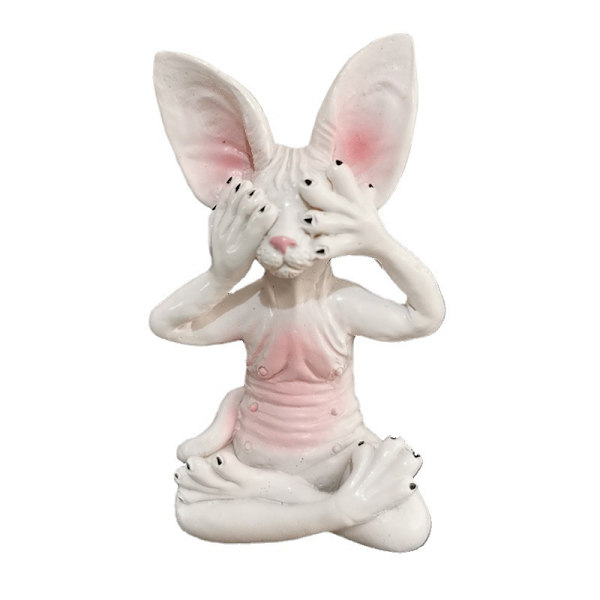 pcs Älä katso, kuuntele tai puhu meditaatiosta. Sfinx, kissa, meditoi. Luova talo. Pihakauppoja. 5*3.6*8.3cm