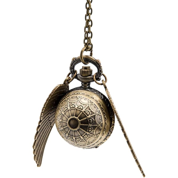 Vintage Retro Angel Wing legendariska flygande boll hänge halsband Steampunk watch