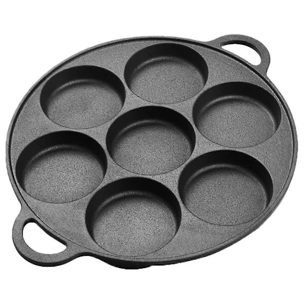7 Hull Egg Pannekake Biffpanne Støpejern Non-Stick Kjøkken Matlaging Skinkepanne Frokostmaskin Kokekar Omelett Pannekake