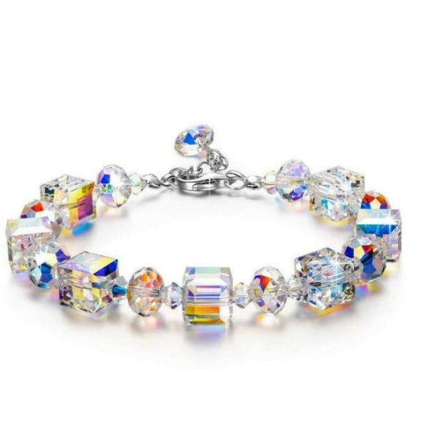 Vackert romantiskt armband, glänsande kristallarmband, smyckesjubileumspresent till vänner, älskare, juljubileumspresent till mamma och fru