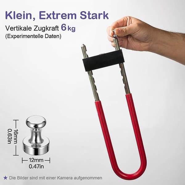 24 stk. Neodymmagneter, Keglemagneter, Mini Metalmagneter, Trykknapper til Magnetisk Tavle, Opslagstavle