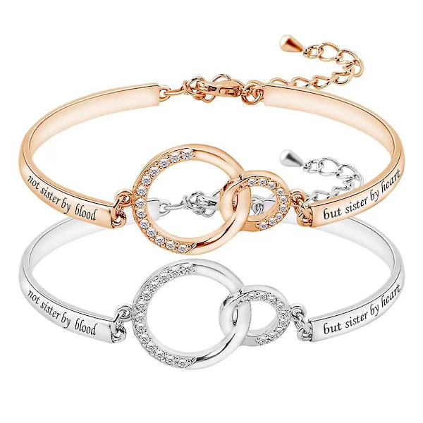 Korukoru timanttipersikka sydänrannekoru Hyvät sisarukset Tyttöystävärannekoru Naisten lahja Rose Gold