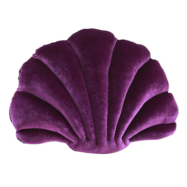 Havstrand kamskjellskall sofa seng pute dekorasjon luksus skall fylt pute for soverom stue Deep Purple 43X33cm