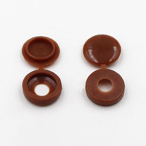 100 stk hengslede skruedekselhetter Foldeskruesnapper Deksel Plastskruelokk Skiveklaff Topplokk En-stykke Skruelokk Orange brown