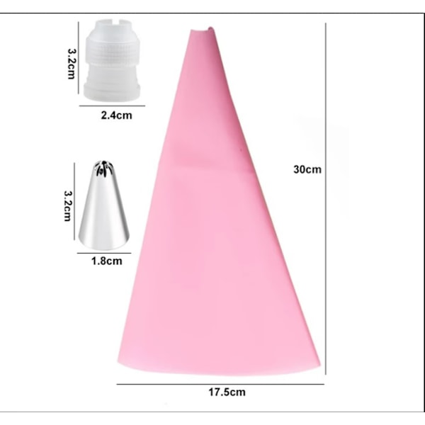 Konditorsprøytetips, 8 deler rustfritt stål DIY-sett, 6 munnstykker, 1 konditorpose, 1 koblinger, DIY-sett for kakedekorering (blå -2)