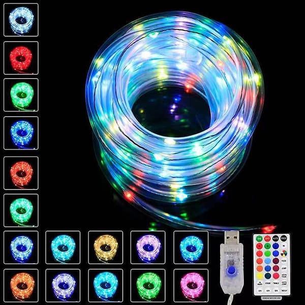 Fjernbetjent trampolinramme LED-lys til trampolin, 16 farver 10m