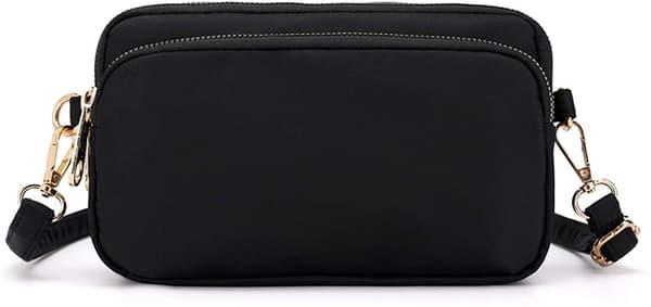 Kvinnor Små Axelväskor Multipockets Crossbody Plånbok Casual Wristlet Handväskor, Svart