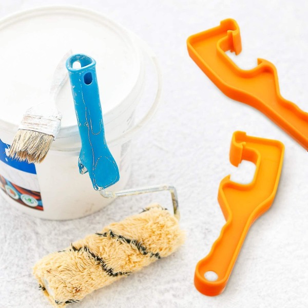 4 stk. plastisk spand låg åbner 5 gallon maling dåse åbner spand åbner nøgle værktøj låg fjerner til hjem industrielt brug