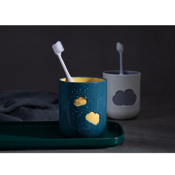 Lyseblå - frittstående design miljøvennlig skyer gurgle kopp nordisk minimalistisk par tannbørste kopp husholdning vann kopp vask kopp
