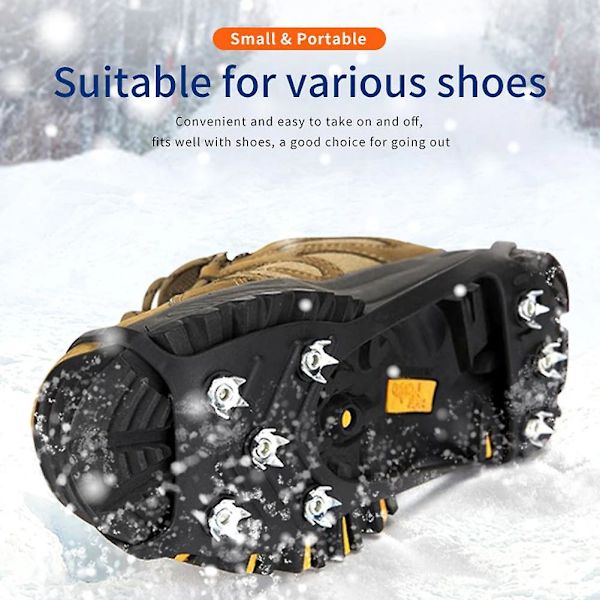 1 par 8-tanns Anti-skli Isgrep Pigg Vinter Klatring Anti-slip Snø Pigger Grep Klamper Over Sko Deksel Stegjern M