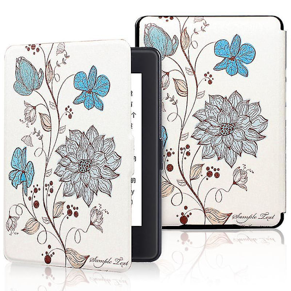 Kindle Paperwhite 11. generation 6,8 tommer malet beskyttelsesetui til 2021 Kpw5 - Eksotisk blomst
