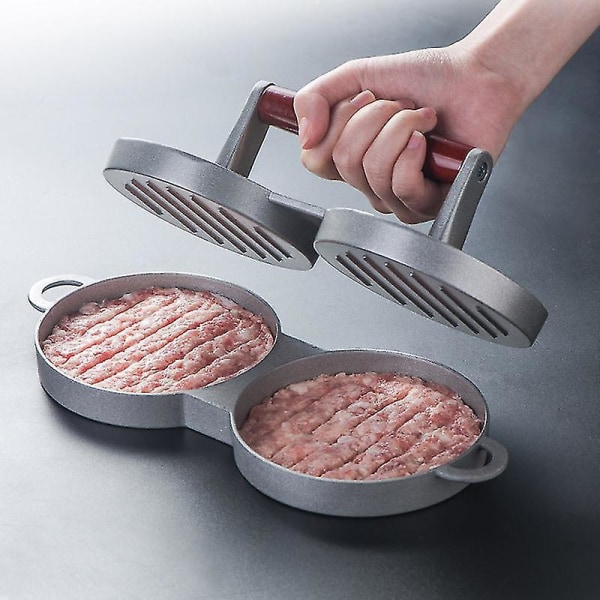 Rund hamburgare press i aluminiumlegering, hamburgerköttbiffgrillform, hamburgare press patty maker form kök