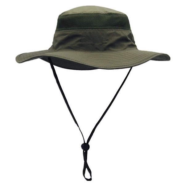 Unisex bredbrättad hatt, Upf 50+ vattentätt solskydd, sommar UV-skydd Boonie hatt Army Green