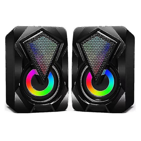 2.0 USB-drivna stationära datorhögtalare Luminous RGB-trådbunden minihögtalare