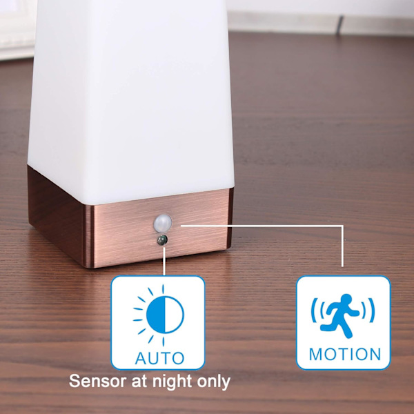 Bordlampe, retro LED-nattelys, sengelampe med sensor