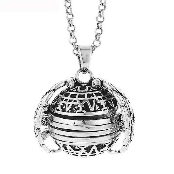 Expanderande 4 fotomedaljong halsband silverkula ängelvingehänge minnesgåvor