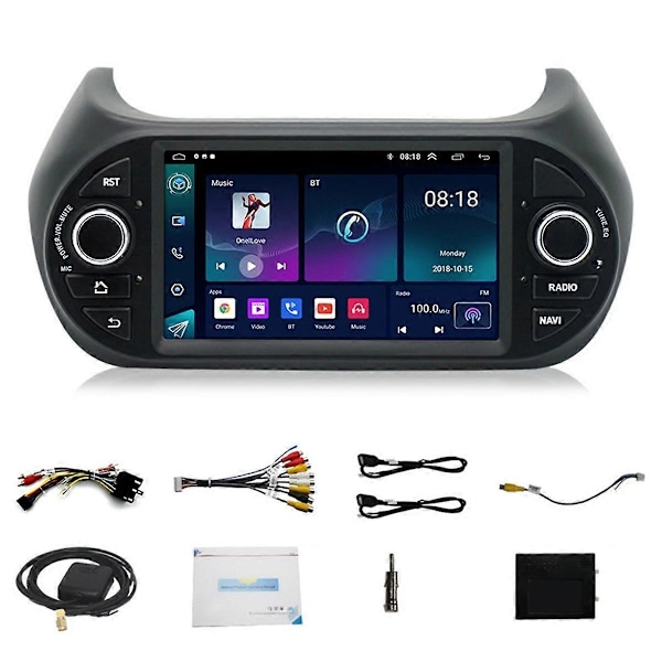 Til Fiorino Bipper GPS Carplay Android Bil 4G Radio Bil Multimedieafspiller 7 Tommer, 1+32GB