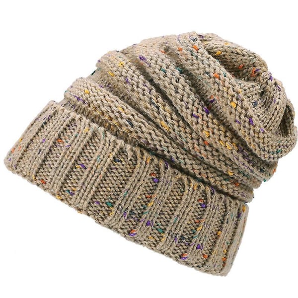 Ny stil strikket lue for kvinner, varm ulllue Hot Style Pile Hat Vinterlue Camel